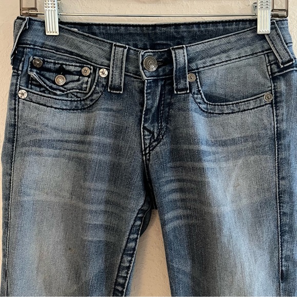 TRUE RELIGION Low Rise Bootcut Sz 26 Black Label Made In USA - Picture 7 of 9